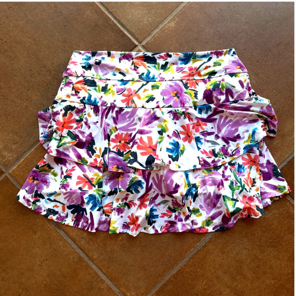 Dona Jo Athletic Skort w Floral Print and Ruffles for Golf, Netball  size XL/3 - Picture 11 of 11